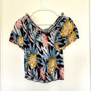 Off shoulder floral top